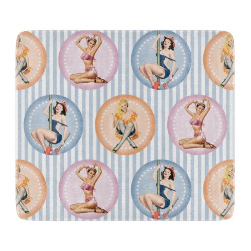 Pin Up Ladies _ Retro Models Pinups Cutting Board