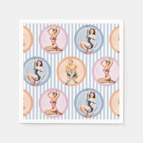 Pin Up Ladies _ Retro Models Pinups Napkins