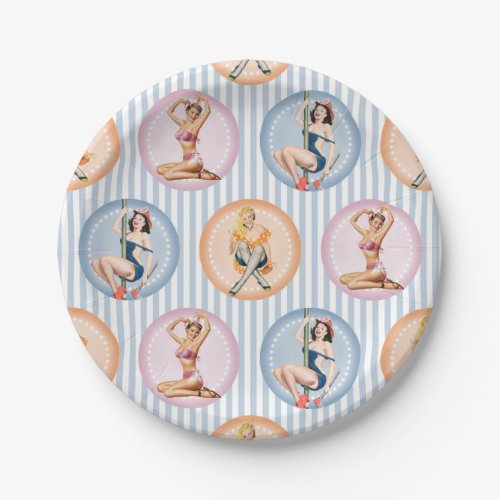 Pin Up Ladies _ Retro Models Pinups Paper Plates