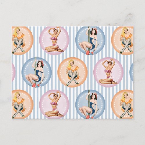 Pin Up Ladies _ Retro Models Pinups Postcard
