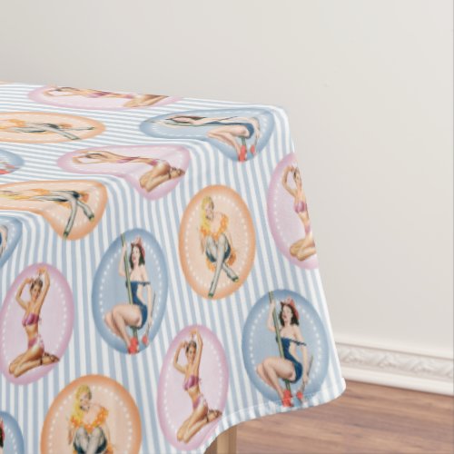 Pin Up Ladies _ Retro Models Pinups Tablecloth