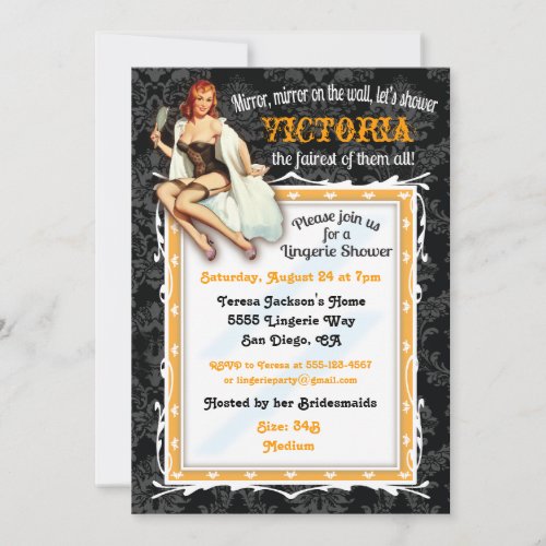 Pin up Lingerie Bridal Shower Party Invitation