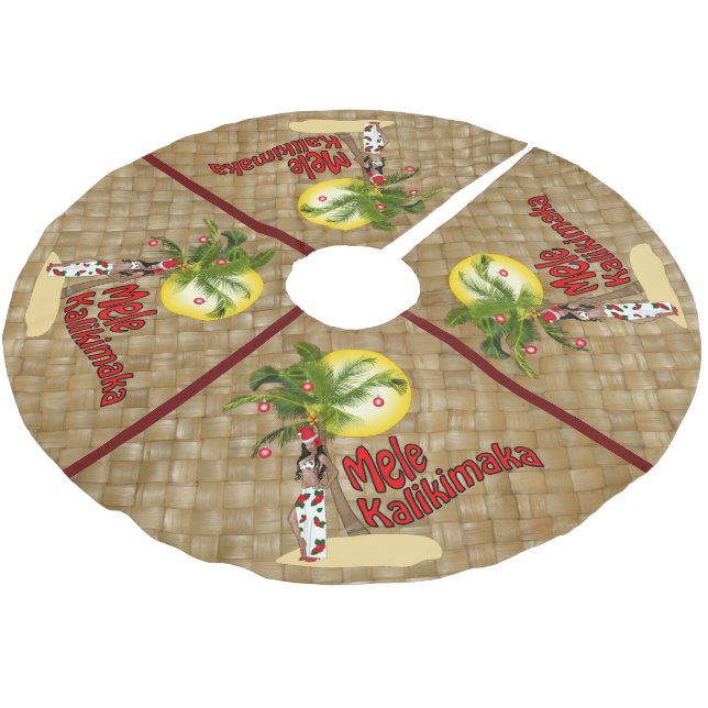 Pin-up Mele Kalikimaka Christmas Tree Skirt 2 (Angled)