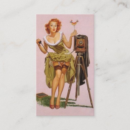 Customizable Pin up Photographer Profile Cards Business Card