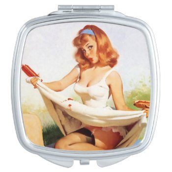 Pin Up Picnic Mirror by VintageBeauty at Zazzle
