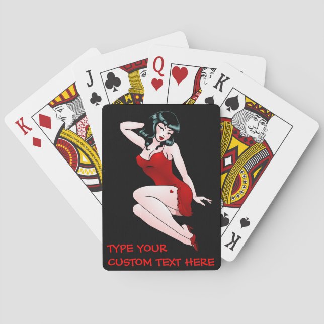 Pin-Up Playing Cards Lady Luck Personalized Cards (Back)