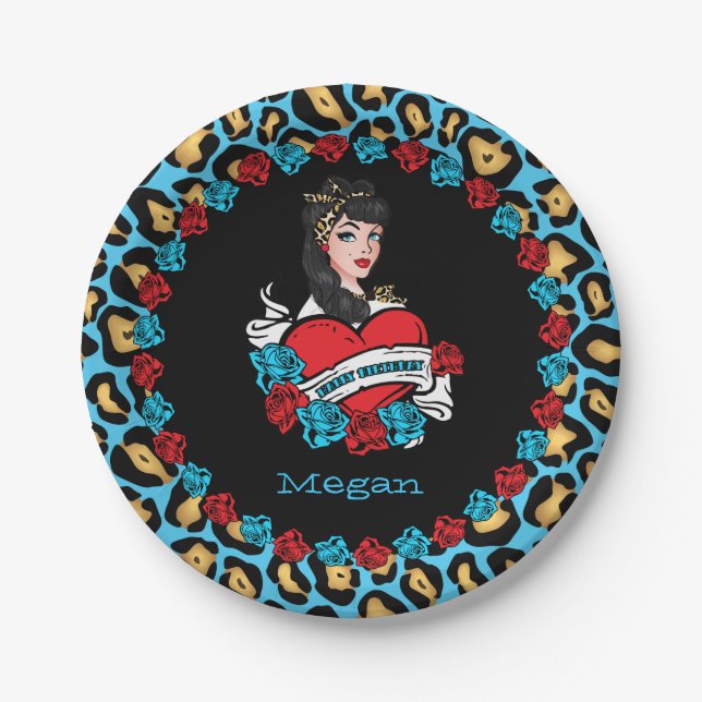 Pin-up, Rock-A-Billy Paper Plates (Front)