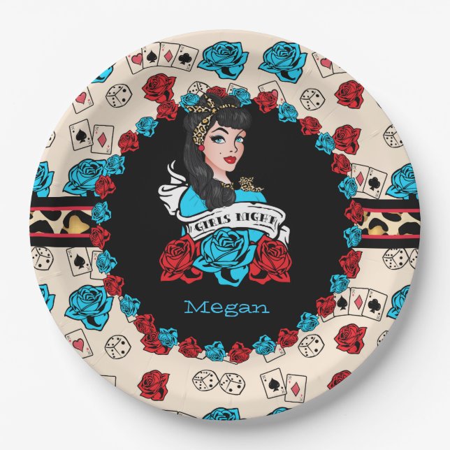 Pin-up, Rock-A-Billy Paper Plates (Front)