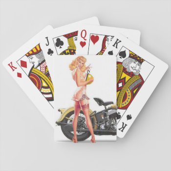 Pin Up Sexie Motor Playing Cards by VintageBeauty at Zazzle
