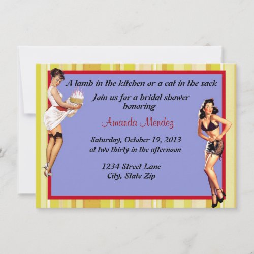 Pin Up shower invitation