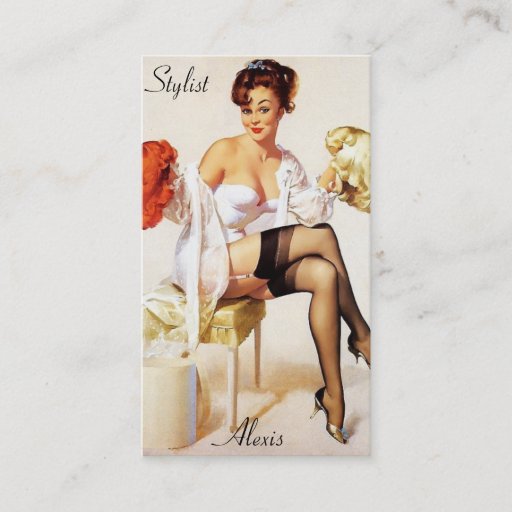 Customizable Pin up Stylist Profile Cards Business Card Templates