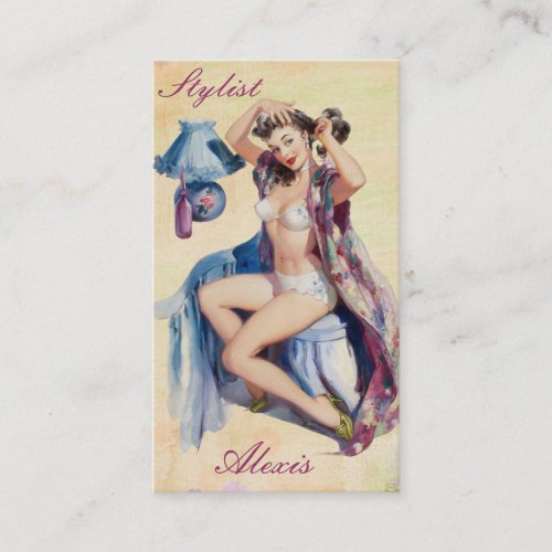 Pin up Stylist Profile Cards Business Card Templates