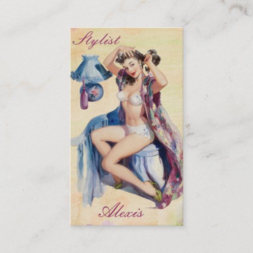 Customizable Pin up Stylist Profile Cards Business Card Templates