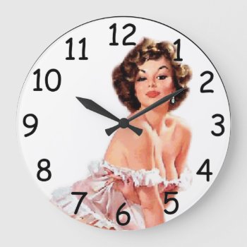 Pin Up Sweetheart Clock by VintageBeauty at Zazzle