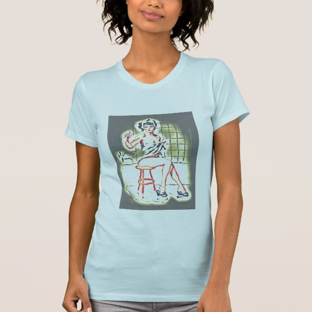 Pin-up vintage t-shirt (bathroom) (Front)