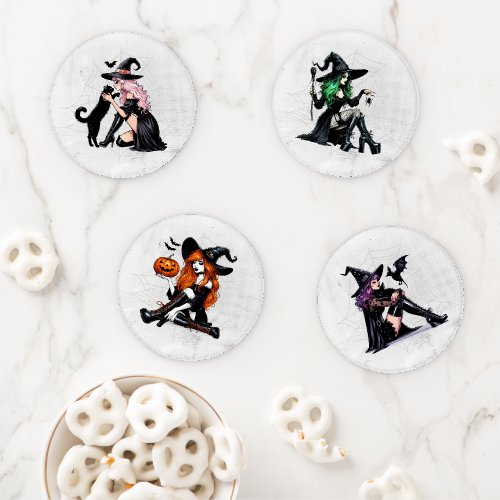 Pin Up Witches Coaster Set