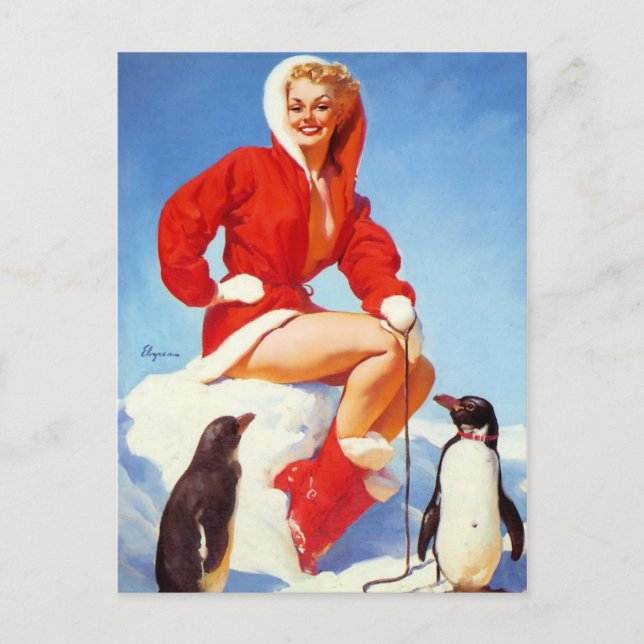 Pin-Up with Penguins Postcard (Front)