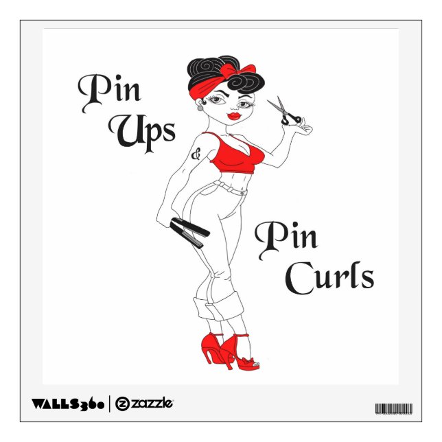Pin ups & Pin curls Wall Decal (Front)