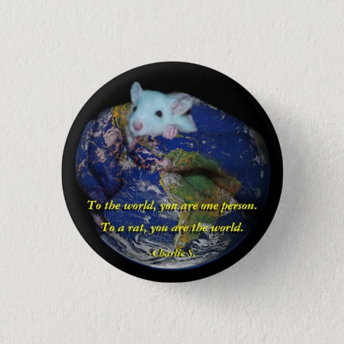 Pin World Rat Pinback Button