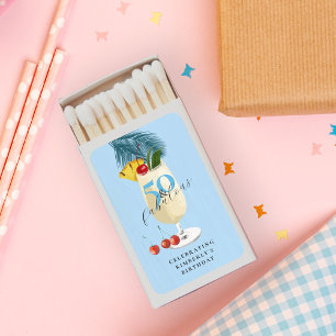 Pina Colada Cherry Cocktail 50th Birthday Party Matchboxes