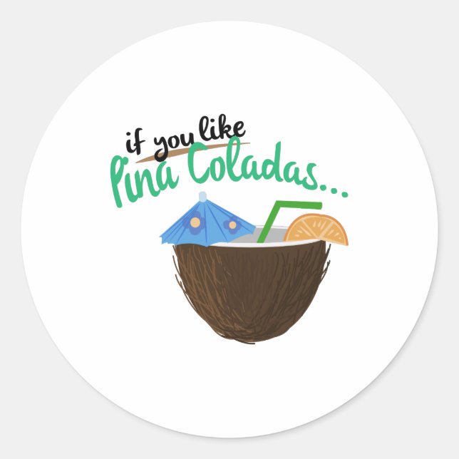 Pina Colada Classic Round Sticker (Front)