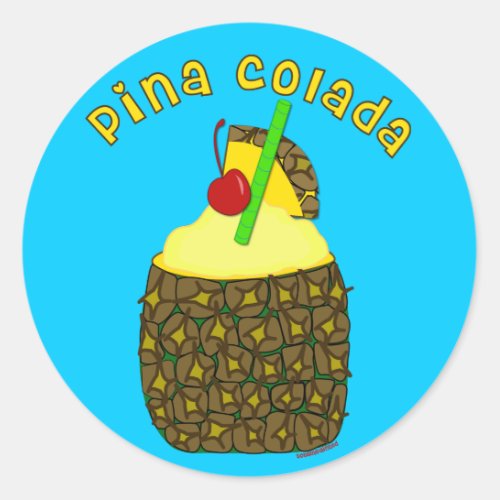 Pina Colada Classic Round Sticker