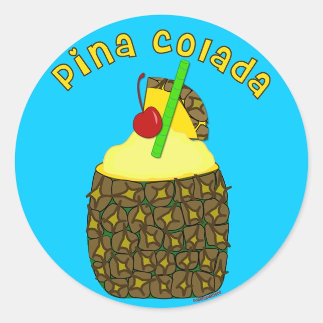 Pina Colada Classic Round Sticker (Front)