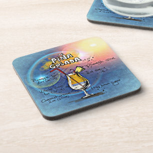 Pina Colada Cocktail (#5 of 12 Drink Recipe Sets) Beverage Coaster