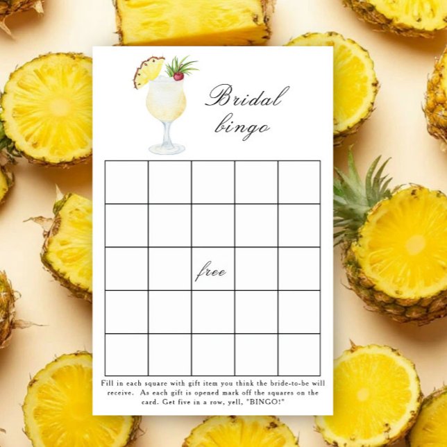 Pina Colada Cocktail - Bridal shower bingo game (Creator Uploaded)