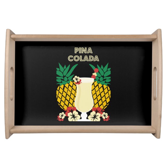 Piña Colada Cocktail Drink Gifts  Serving Tray (Front)