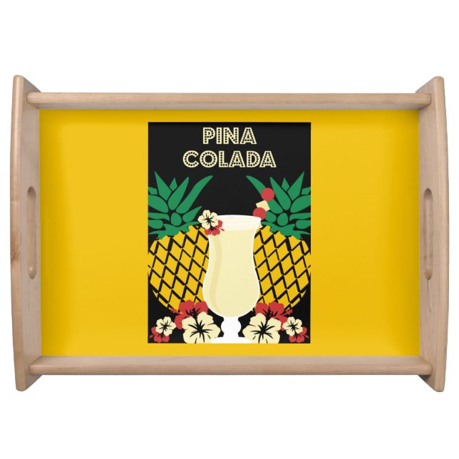 Piña Colada Cocktail Drink   Serving Tray (Front)