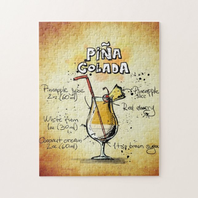 Pina Colada Cocktail Jigsaw Puzzle (Vertical)