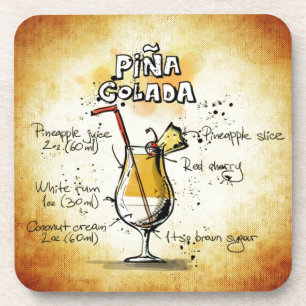 Pina Colada Cocktail Recipe Beverage Coaster