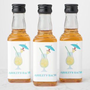 Piña Colada Cocktail Wedding Favor Bachelorette Liquor Bottle Label