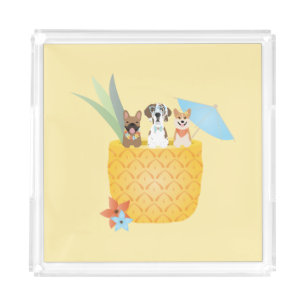 Pina Colada Pineapple Dogs Acrylic Tray