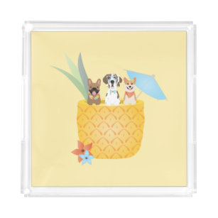 Pina Colada Pineapple Dogs Acrylic Tray