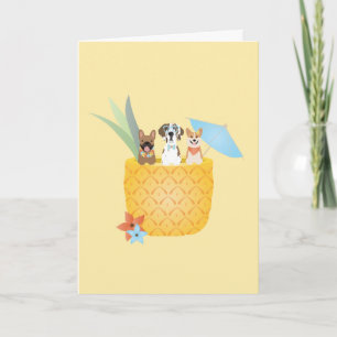 Pina Colada Pineapple Dogs Card
