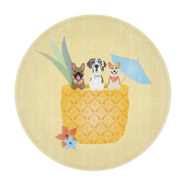 Pina Colada Pineapple Dogs Cutting Board (Front)