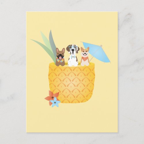 Pina Colada Pineapple Dogs Postcard
