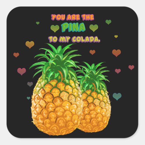Pina Colada Pineapple Square Sticker