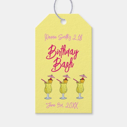Pia Colada Puerto Rican Pineapple Cocktail Party Gift Tags