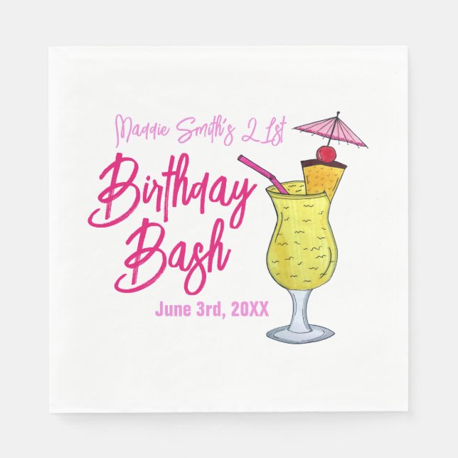 Piña Colada Puerto Rican Pineapple Cocktail Party Napkins (Front)