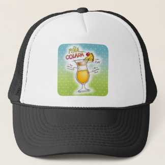 PINA COLADA RECIPE COCKTAIL ART TRUCKER HAT