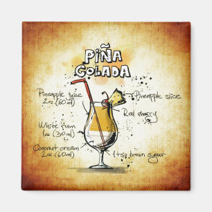 Pina Colada Recipe Tropical Drink Magnet