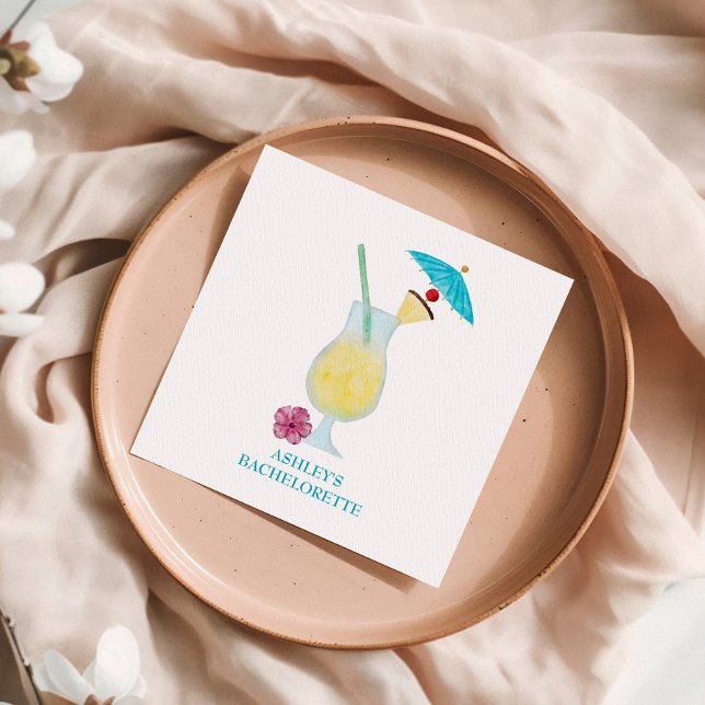 Piña Colada Tropical Wedding Bachelorette  Napkins (Creator Uploaded)