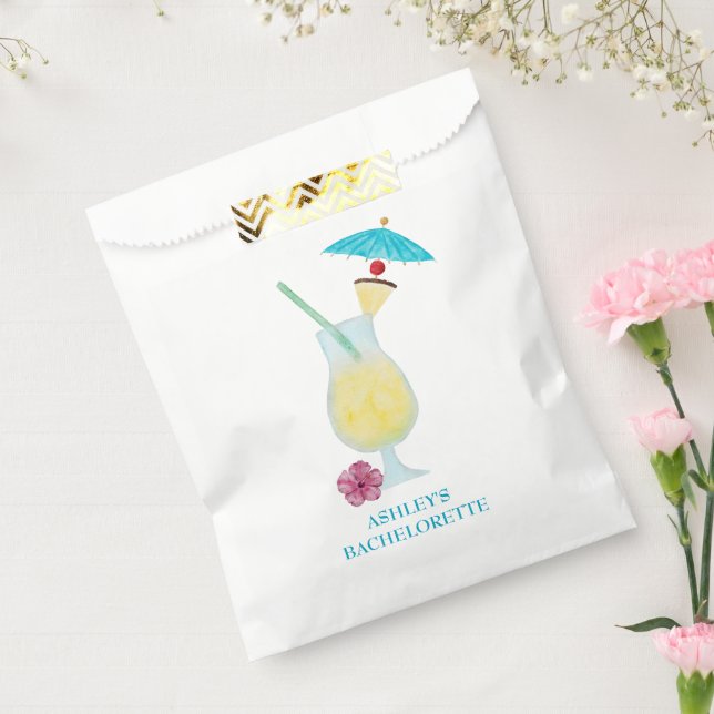 Piña Colada Tropical Wedding Bridal Shower  Favor Bag (Sealed)