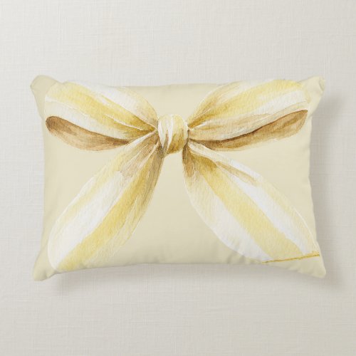 Pina Colada Yellow Bow Accent Pillow