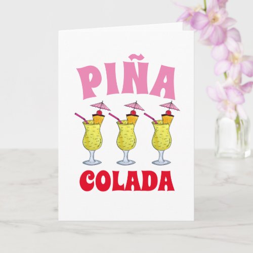 Pina Pia Colada Puerto Rican Pineapple Cocktail Card