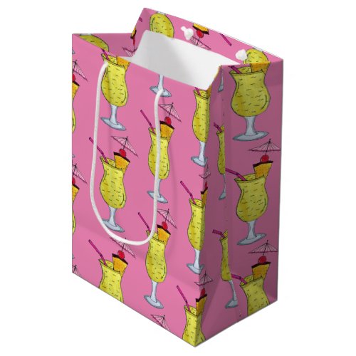 Pina Pia Colada Puerto Rican Pineapple Cocktail Medium Gift Bag