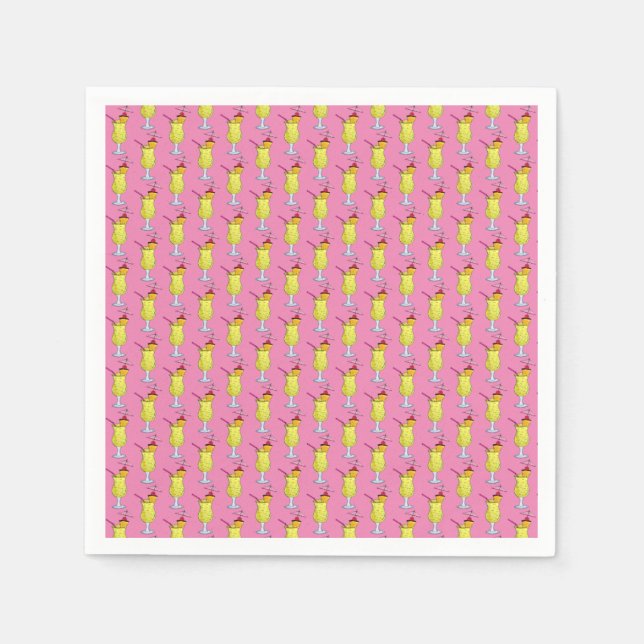Pina Piña Colada Puerto Rican Pineapple Cocktail Napkins (Front)